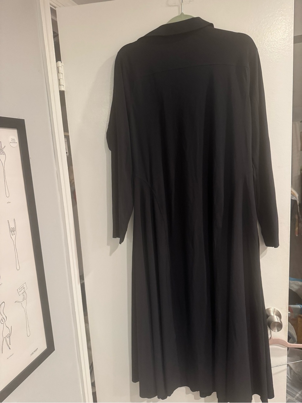 Athleta Black Long Sleeve Shirt Dress Women's Large Travel Activewear Pockets - Picture 7 of 7